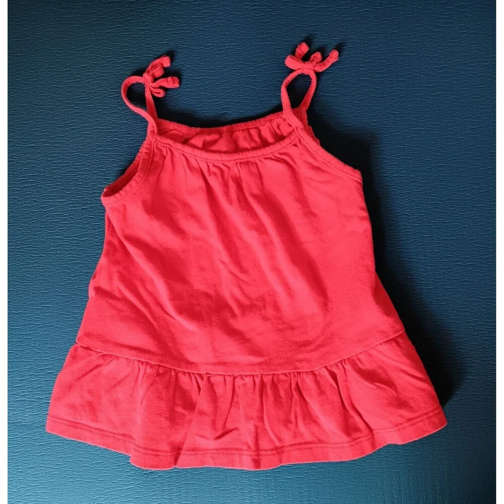shirt 18 months Baby B Gosh girl tank red lace trim summer